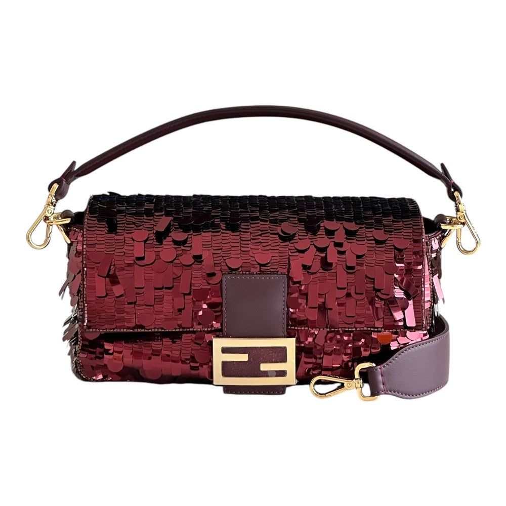 FENDI BAGUETTE BAG IN RED SEQUINS