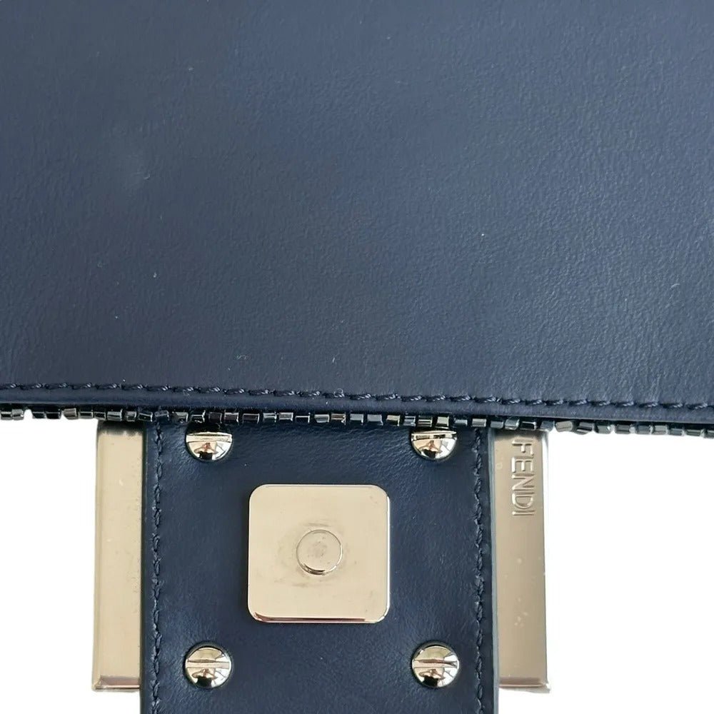 FENDI BAGUETTE BAG IN BLUE SEQUINS AND LEATHER